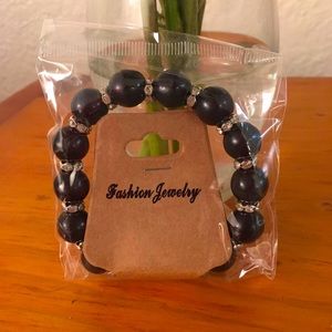 Black Rhinestone Bezel Bracelet